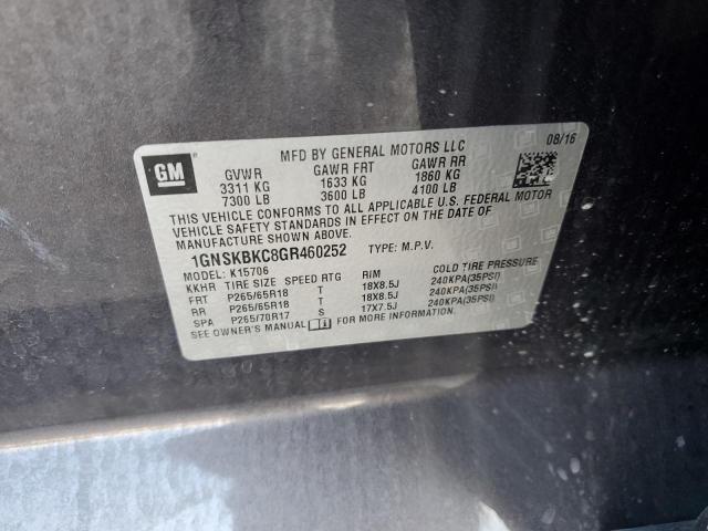 1GNSKBKC8GR460252 Chevrolet TAHOE K150