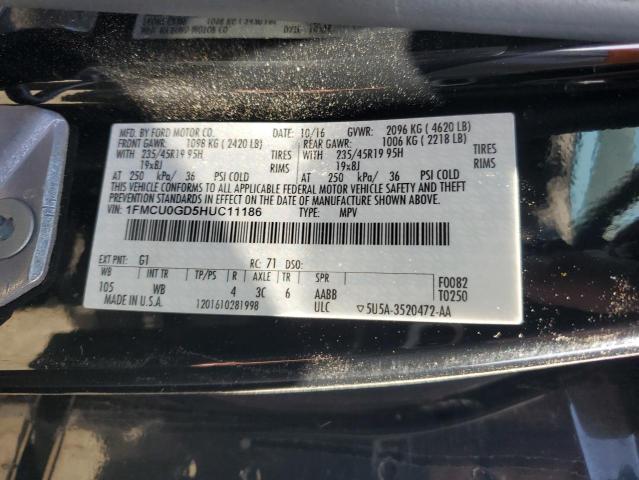 1FMCU0GD5HUC11186 Ford gtdi sigma w/premium fuel