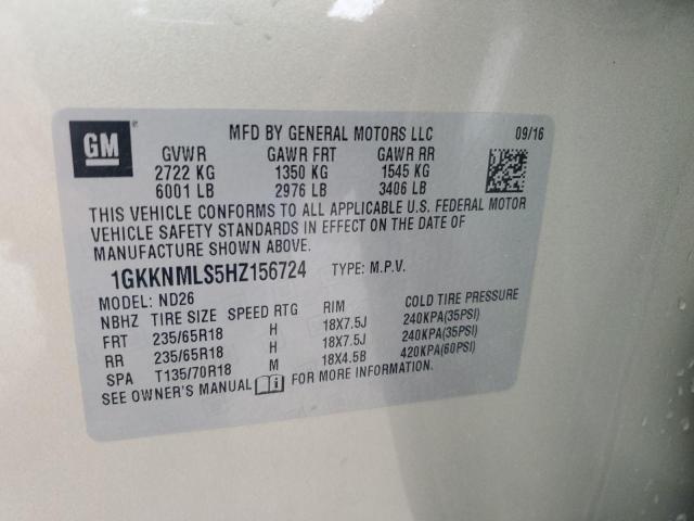 1GKKNMLS5HZ156724 GMC ACADIA SLT