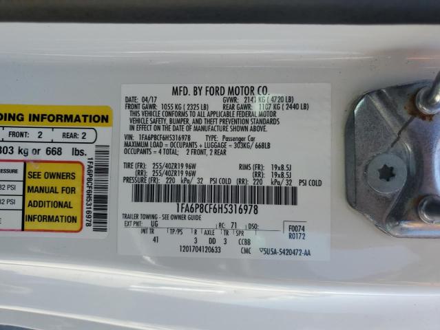 1FA6P8CF6H5316978 Ford MUSTANG GT