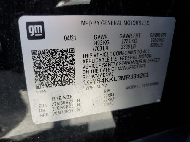1GYS4KKL3MR334261 Cadillac l87