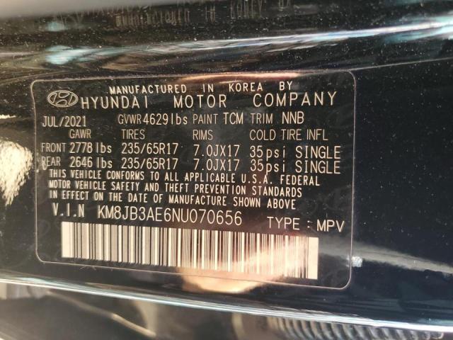 KM8JB3AE6NU070656 Hyundai gdi theta iii