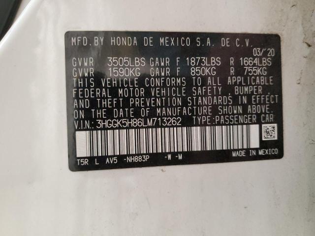 3HGGK5H86LM713262 Honda FIT EX