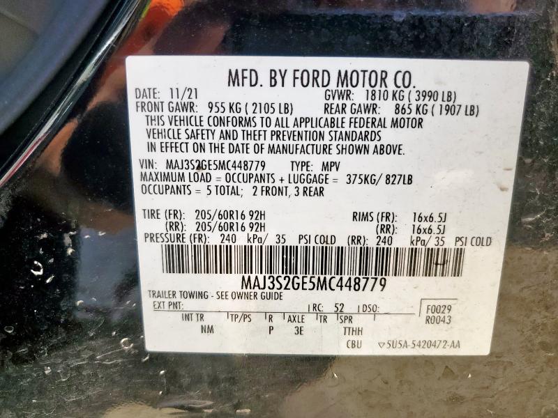 MAJ3S2GE5MC448779 Ford ECOSPORT S