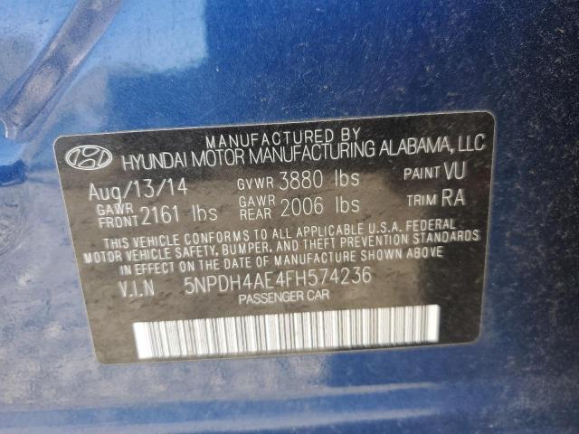5NPDH4AE4FH574236 Hyundai ELANTRA SE
