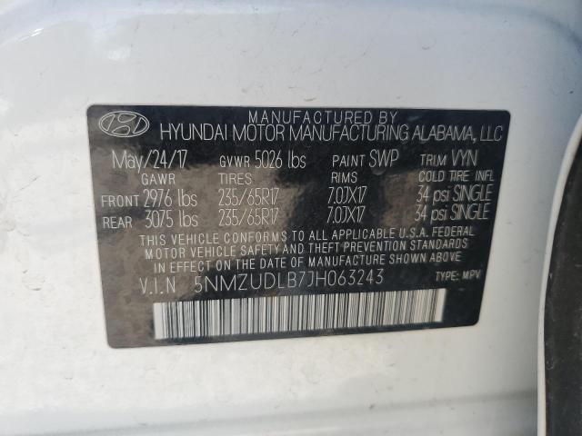 5NMZUDLB7JH063243 Hyundai SANTA FE S