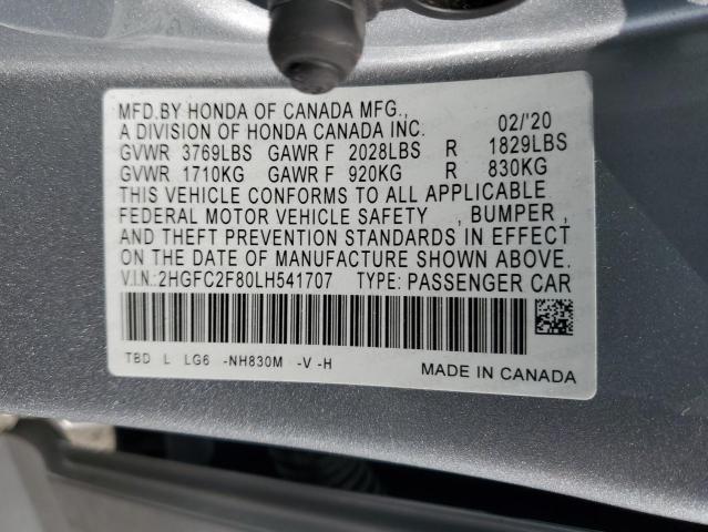 2HGFC2F80LH541707 Honda CIVIC SPOR
