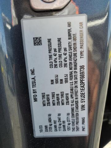 5YJ3E1EA3PF669736 Tesla 2023