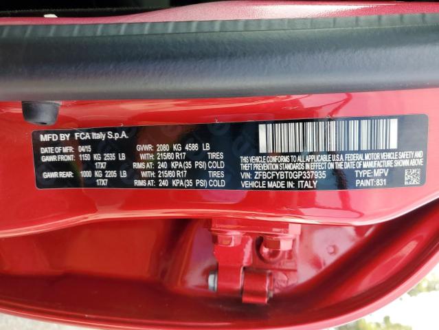 ZFBCFYBT0GP337935 Fiat 500X