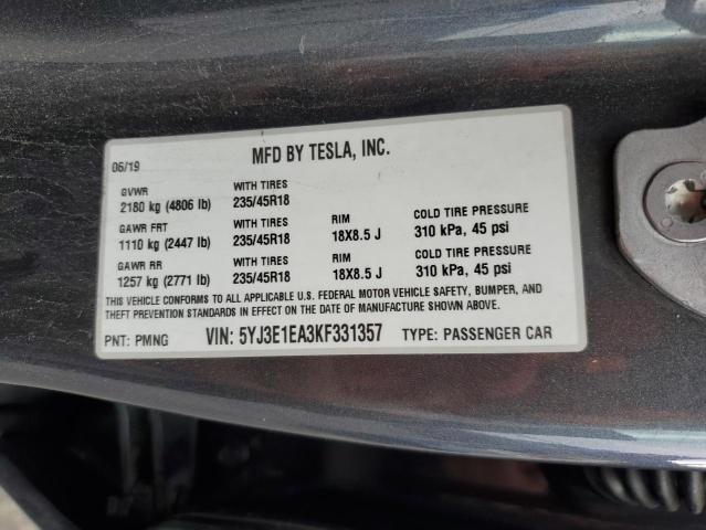 5YJ3E1EA3KF331357 Tesla 2019