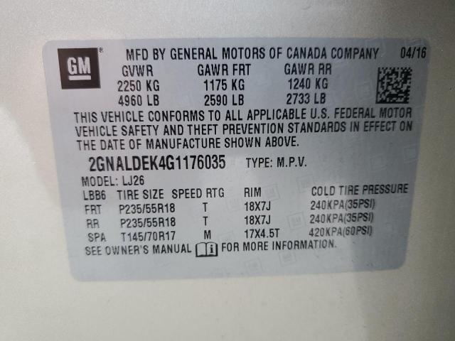 2GNALDEK4G1176035 Chevrolet EQUINOX LT