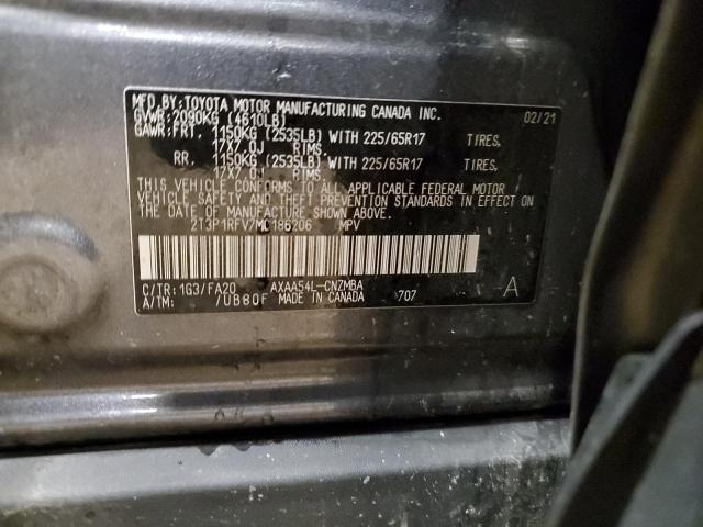 2T3P1RFV7MC186206 Toyota Rav4 Xle