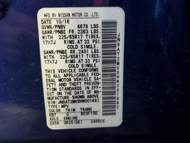 JN8AT2MV8HW001892 Nissan ROGUE S