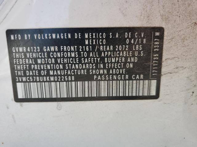 3VWC57BU8KM022588 Volkswagen 1.4 tsi