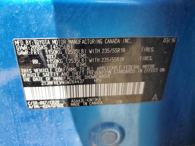 2T3NFREV4GW264437 Toyota RAV4 SE