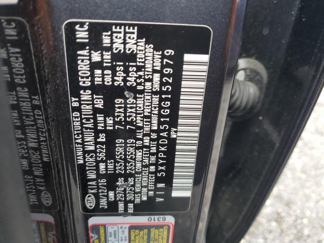 5XYPKDA51GG152979 KIA SORENTO SX