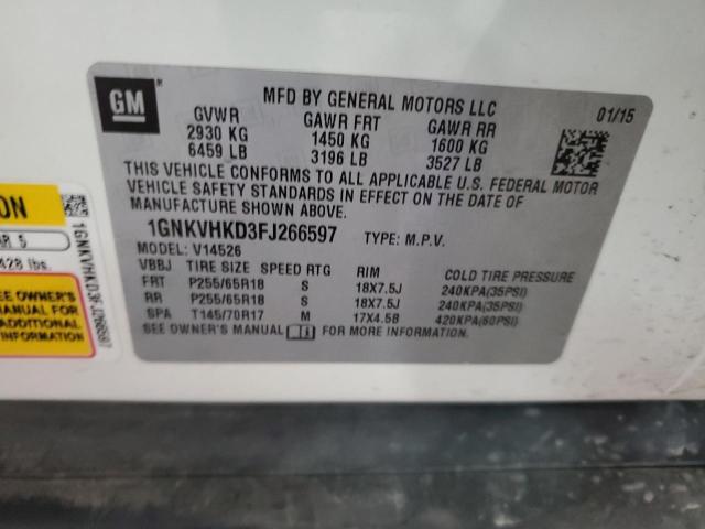 1GNKVHKD3FJ266597 Chevrolet TRAVERSE L