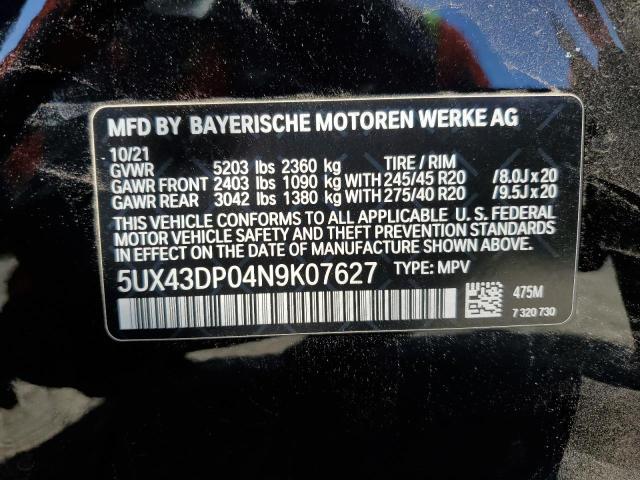 5UX43DP04N9K07627 BMW 2022