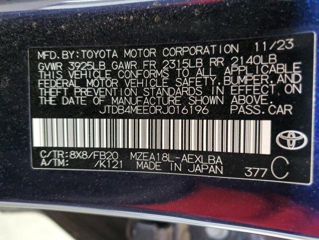 JTDB4MEE0RJ016196 Toyota COROLLA LE