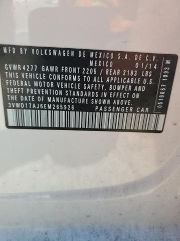 3VWD17AJ6EM265926 Volkswagen 2014