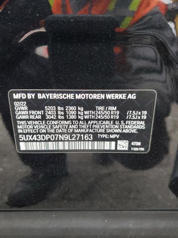 5UX43DP07N9L27163 BMW 2022