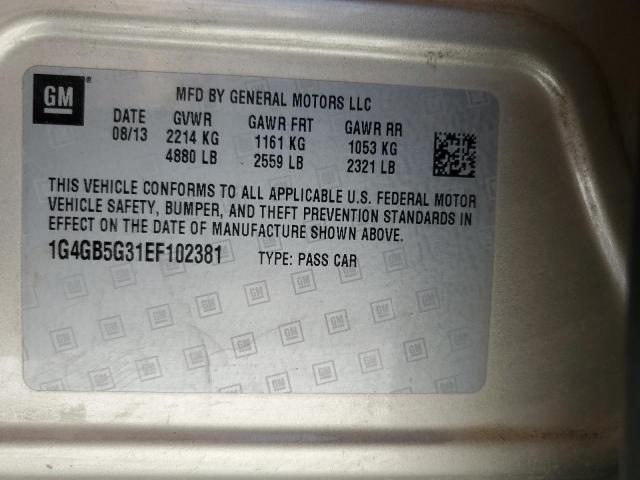 1G4GB5G31EF102381 Buick Lacrosse