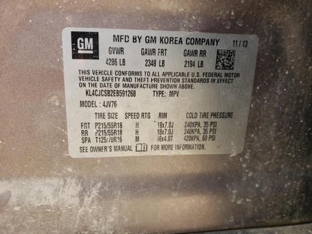 KL4CJCSB2EB591268 Buick luv