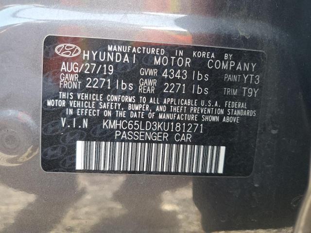 KMHC65LD3KU181271 Hyundai 2019