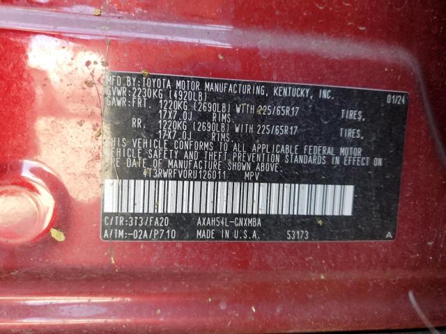 4T3RWRFV0RU126011 Toyota a25a-fxs