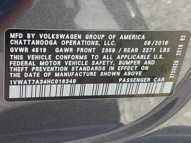 1VWAT7A34HC016349 Volkswagen 1.8 tsi