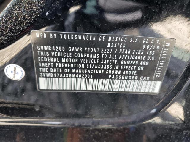 3VWD17AJXGM402031 Volkswagen 2016