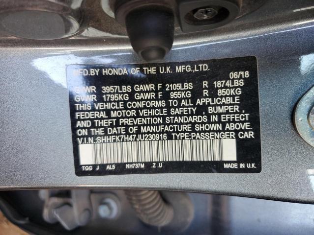 SHHFK7H47JU230916 Honda l15ba
