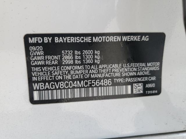 WBAGV8C04MCF56486 BMW 2021