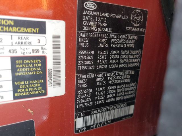 SALWR2TF8EA340809 Land Rover RANGE ROVER SPORT