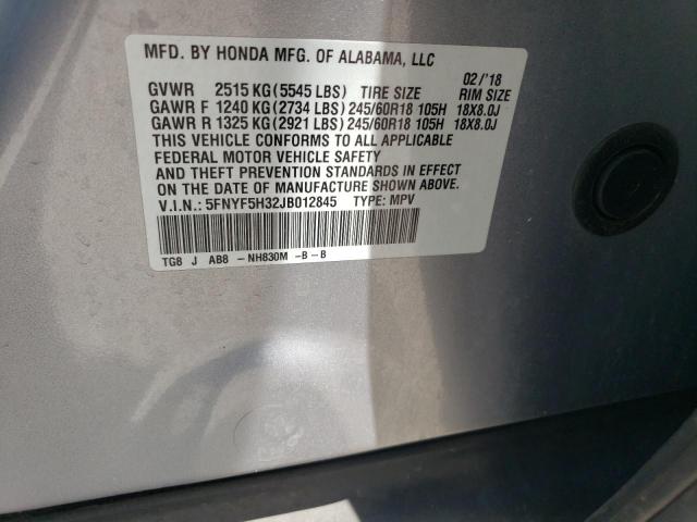 5FNYF5H32JB012845 Honda j35y6