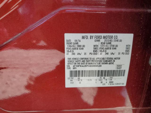 2FMPK4J97GBB69529 Ford EDGE SEL