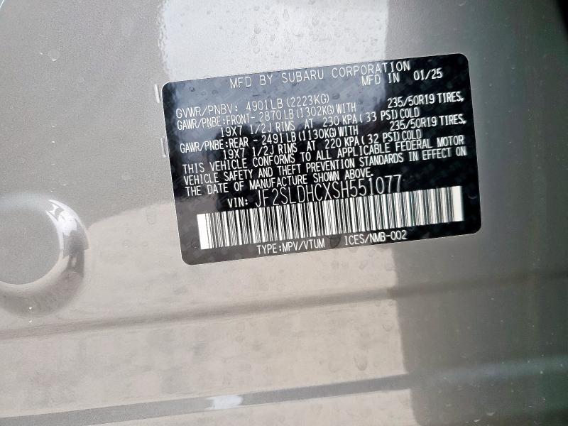 JF2SLDHCXSH551077 Subaru FORESTER S
