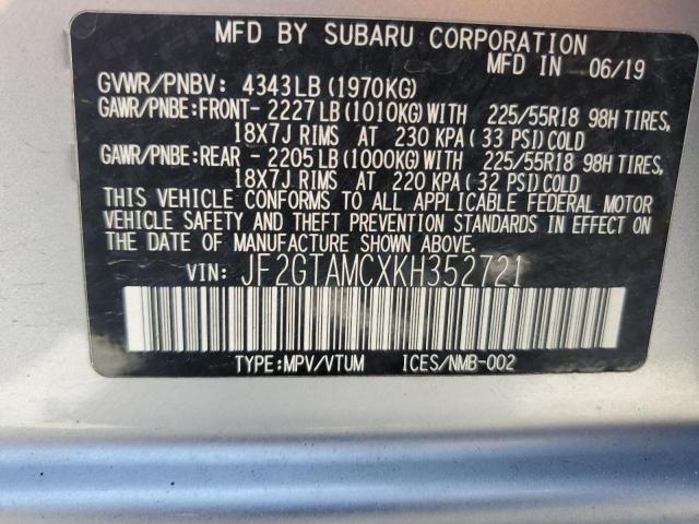 JF2GTAMCXKH352721 Subaru naturally aspirated