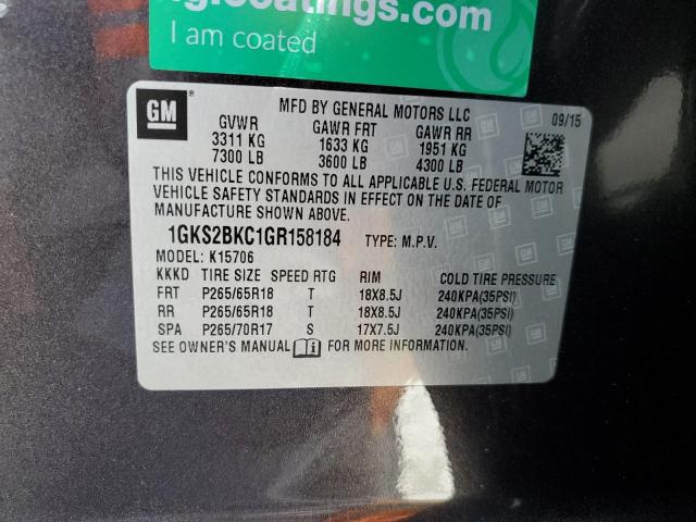1GKS2BKC1GR158184 GMC l83 - sidi, vvt, afm, e85 max, aluminum