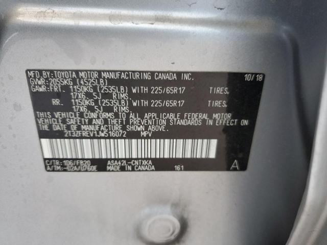2T3ZFREV1JW516072 Toyota RAV4 LE