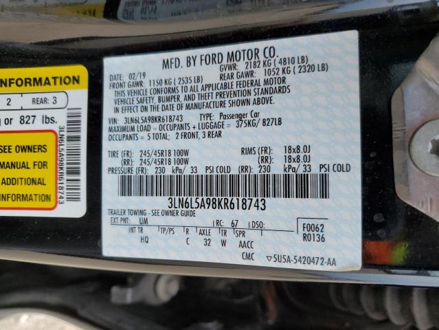 3LN6L5A98KR618743 Lincoln MKZ