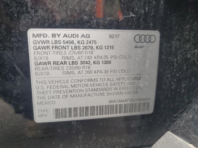 WA1ANAFY5J2006904 Audi 2018