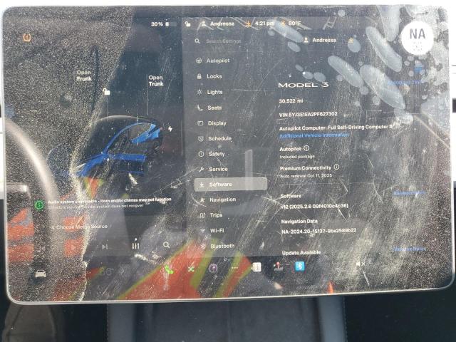 5YJ3E1EA2PF627302 Tesla MODEL 3