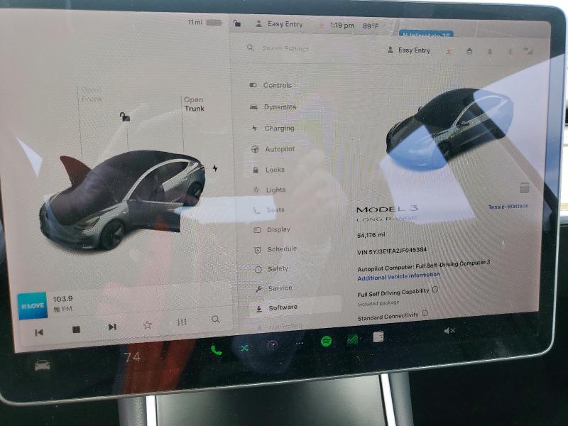 5YJ3E1EA2JF045384 Tesla MODEL 3