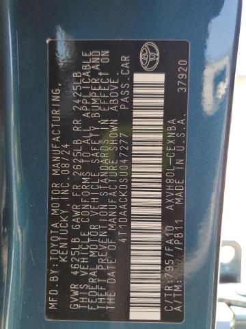 4T1DAACK0SU047277 Toyota a25a-fxs