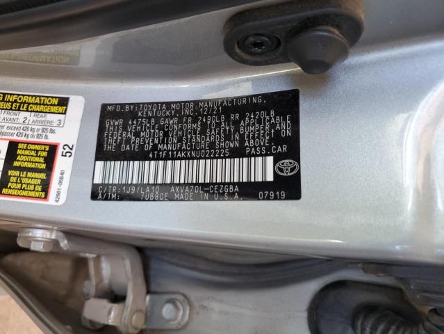 4T1F11AKXNU022225 Toyota CAMRY XLE