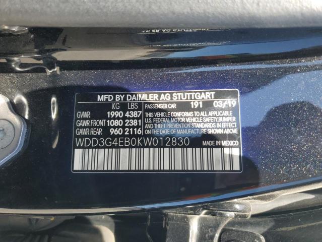 WDD3G4EB0KW012830 Mercedes-Benz A 220