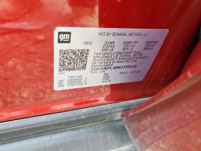 1GKKNPL46NZ156519 GMC lsy