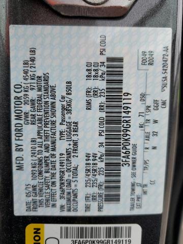 3FA6P0K99GR149119 Ford FUSION TIT