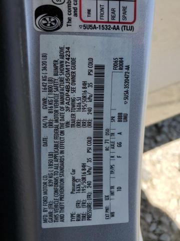 3FADP4BJ5GM174234 Ford 1.6l ti-vct premium fuel